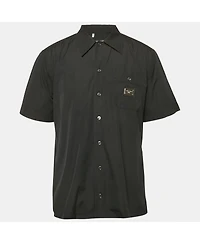 Pre-Owned Dolce & Gabbana Men's Black Cotton Short Sleeve Shirt