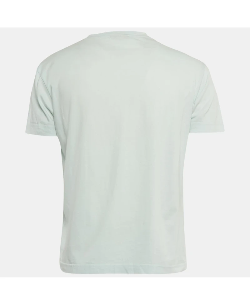 Pre-Owned Missoni Men's Blue Logo Embroidered Jersey T-Shirt