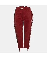 Pre-Owned Zadig & Voltaire Women's Suede Fringed Play Frange Trousers