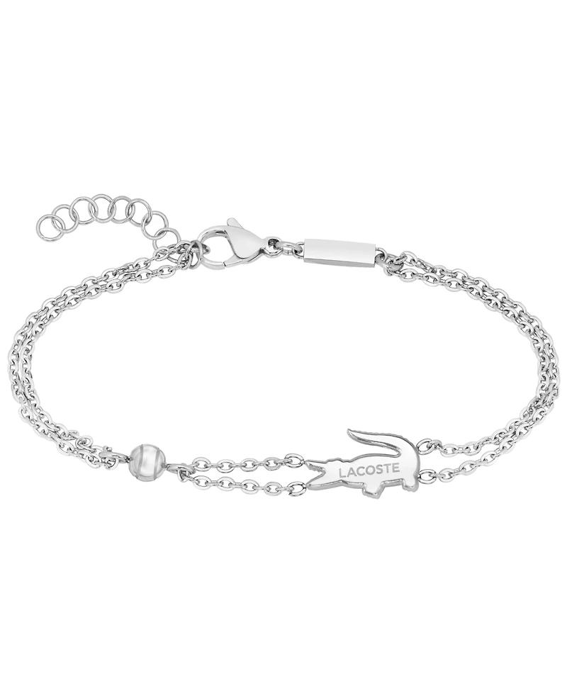 Lacoste Women's Crocodile Double Chain Bracelet