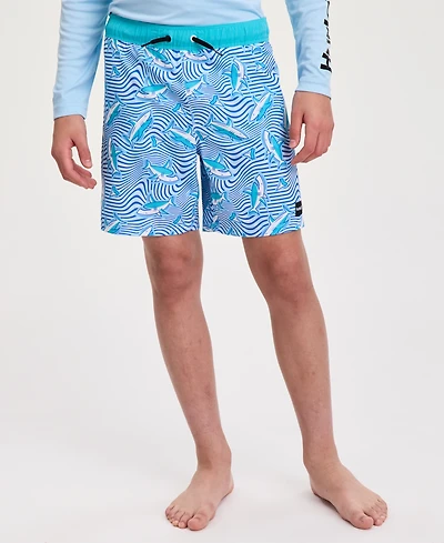 Hurley Boys' 8-20 Dizzy Shark Pull-On Swim Trunks