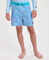 Hurley Boys' 8-20 Dizzy Shark Pull-On Swim Trunks