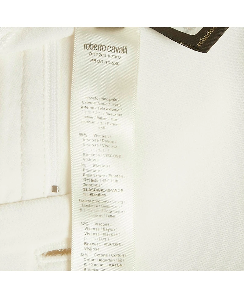 Pre-Owned Roberto Cavalli Women's White Crepe Flared Leg Pants