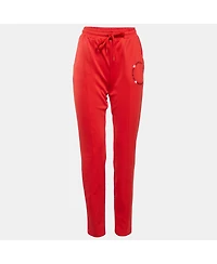 Pre-Owned Love Moschino Women's Red Jersey Track Trouser