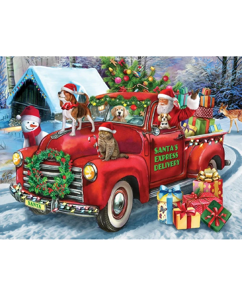 SunsOut Santa's Delivery Truck 300 piece Jigsaw Puzzle for Adults Christmas