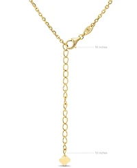 Devata Mother of Pearl Clover Chain Necklace in 14K Gold, 16 in adj to 18 in, approx. 4.3gr