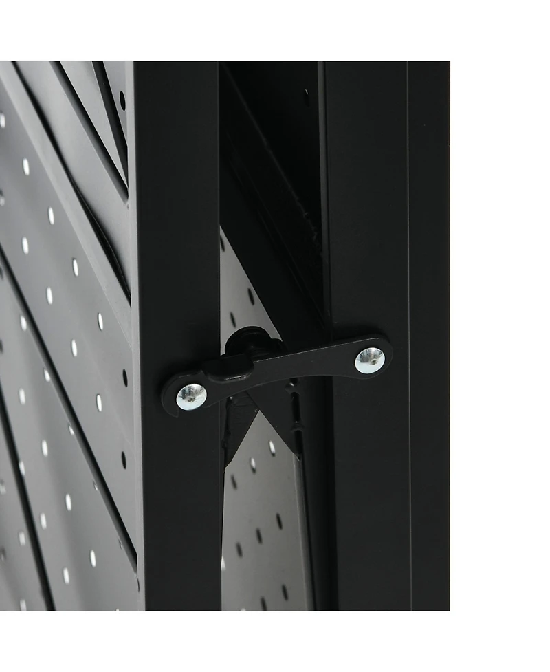 Household Essentials Metal 3-Tier Foldable Utility Rack, Black