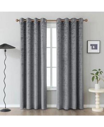 Awesome Home Fleece Textured Light Filtering Grommet Curtains Pair 52 X22wx