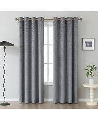 Awesome Home Fleece Textured Light Filtering Grommet Curtains Pair 52 X22wx