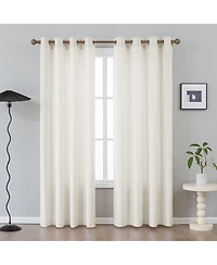 Awesome Home Fleece Textured Light Filtering Grommet Curtains Pair