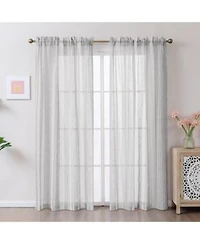 Tufted Stripe Light Filtering Back Tab Curtains Pair 52 X22wx 96 X22l