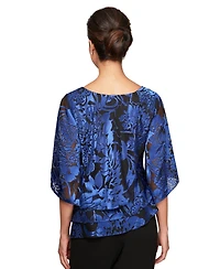 Alex Evenings Printed Tiered Blouse