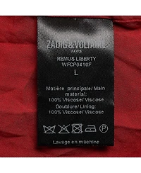 Pre-Owned Zadig & Voltaire Women's Red Floral Print Crepe Mini Dress