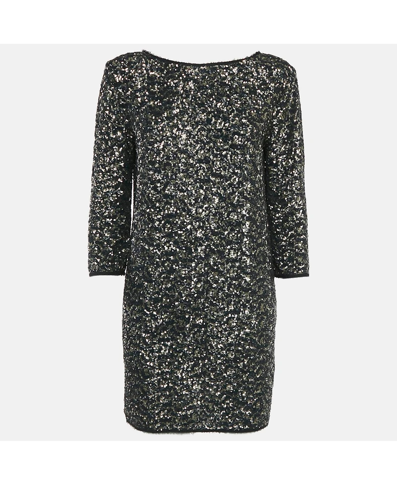 Pre-Owned Zadig & Voltaire Women's Deluxe Black/gold Sequin Rousse Mini Dress