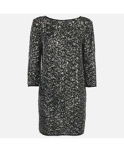 Pre-Owned Zadig & Voltaire Women's Deluxe Black/gold Sequin Rousse Mini Dress