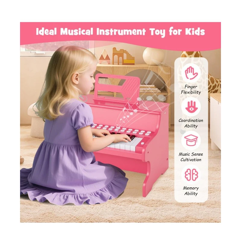Hongge 25 Key Kids Piano Keyboard with Teaching Mode