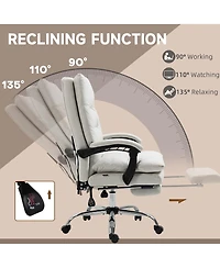 Vinsetto Microfibre Massage Office Chair with Heat, Reclining,