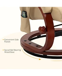 Homcom Recliner Chair with Ottoman, Electric Faux Leather Recliner with 10 Vibration Points and 5 Massage Mode, Reclining Chair with Remote Control, S