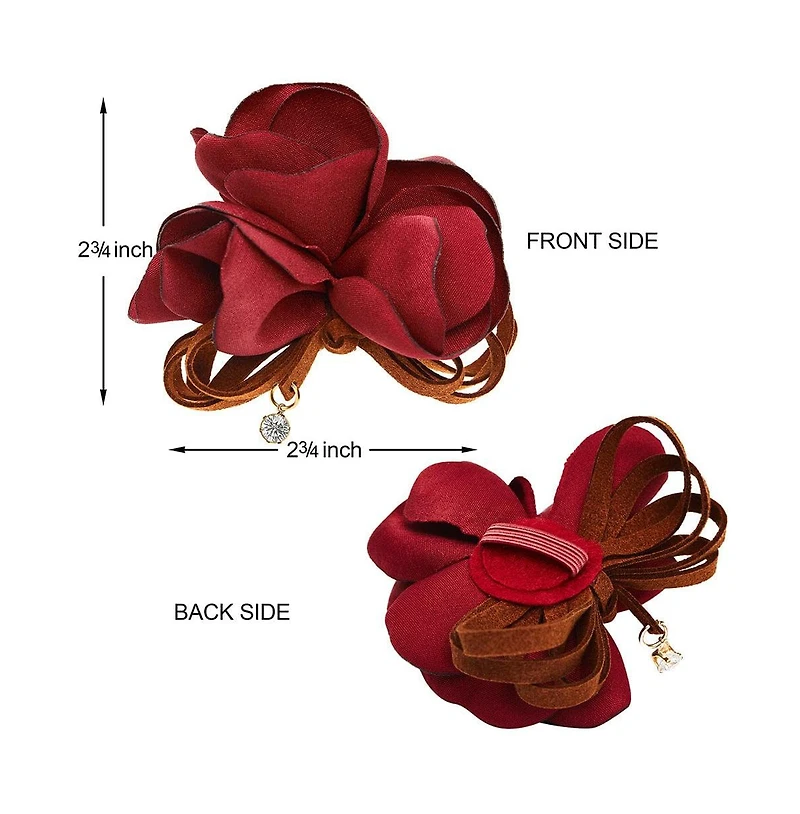 Dogs & Cats Co. Pet Spring Floral Dog Collar with Removable Camellia Flower Accessory