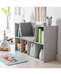 Homcom Cubby for Kids with Comfy Lounge Chair and Large Cube Shelves