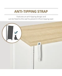 Homcom Modern Storage Cabinet Organizer 2-Door Cupboard w/ Adjustable Shelves, White