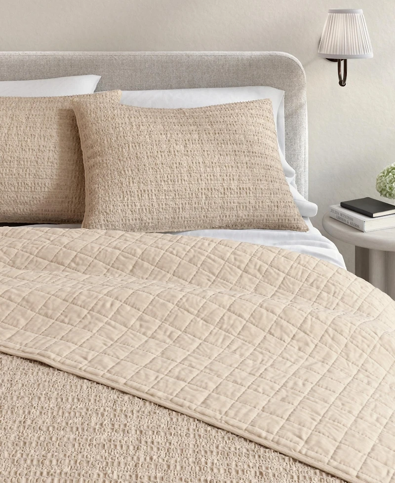 Linery & Co. 3-Pc. 100% Cotton Honeycomb Waffle Garment Washed Quilt Set
