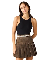 Steve Madden Women's Roller, Double Square Buckle Python 3-Pc Textured Belt