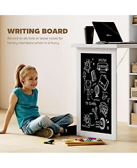 Homcom Convertible Desk with board & Shelf Multi-Function Table,