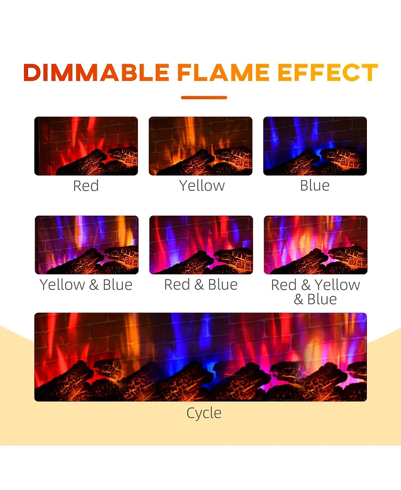 Homcom 26" Electric Fireplace Stove with Remote Control, 12H Timer,