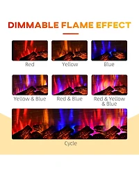 Homcom 26" Electric Fireplace Stove with Remote Control, 12H Timer,