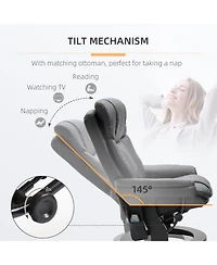 Homcom Massage Sofa Recliner Chair w/ Footrest 10 Vibration Points Faux Leather, Black