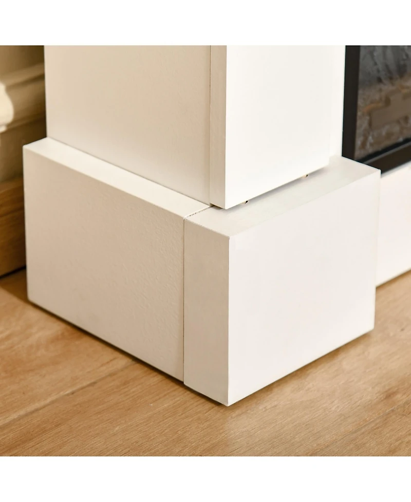 Homcom 32" 1400W Electric Fireplace Mantel w/ Realistic Led Log Heater, White