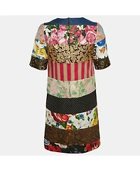 Pre-Owned Dolce & Gabbana Women's Multicolor Jacquard Panelled Mini Dress