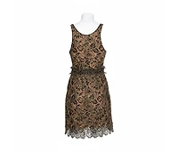 Pre-Owned Balenciaga Black & Gold Lace Sleeveless Mini Dress