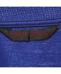 Pre-Owned Roberto Cavalli Men's Purple Logo Embroidered Cotton Polo T-Shirt
