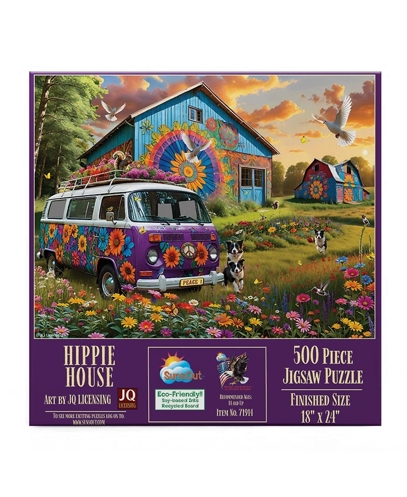 SunsOut Hippie House 500 piece Jigsaw Puzzle for Adults