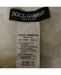 Pre-Owned Dolce & Gabbana Women's White Mesh And Satin Bustier Top