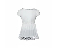 Pre-Owned Dolce & Gabbana Women's Pre-Owned Dolce and Gabbana Knit Lace Trim Tie Detail Top