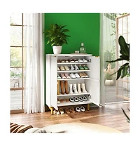 Slickblue Hallway Shoe Cabinet with Shelfs inside with Hidden Storage