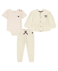 Tommy Hilfiger Baby Girls' Long-Sleeve Top and Bottom, 2-Piece Set