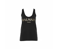 Pre-Owned Balmain Women's Cotton Logo Printed Tank Top