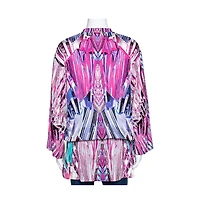 Pre-Owned Roberto Cavalli Women's Pre-Owned Robert Cavalli Pink Printed Stretch Silk Tunic Top