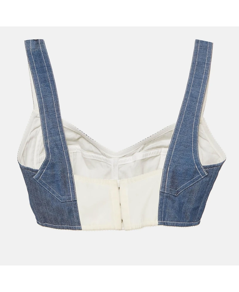 Pre-Owned Dolce & Gabbana Women's Blue Denim Bustier Top
