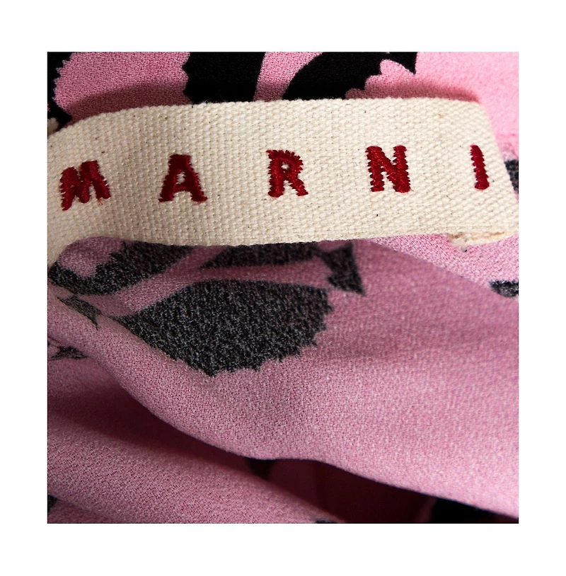 Pre-Owned Marni Women's Crepe Abstract Print Dual Collar Sleeveless Top