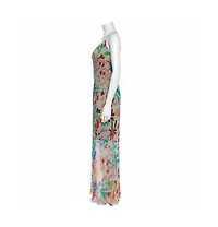Pre-Owned Missoni Women's Cream Floral Print Crepe Sheer Maxi Dress