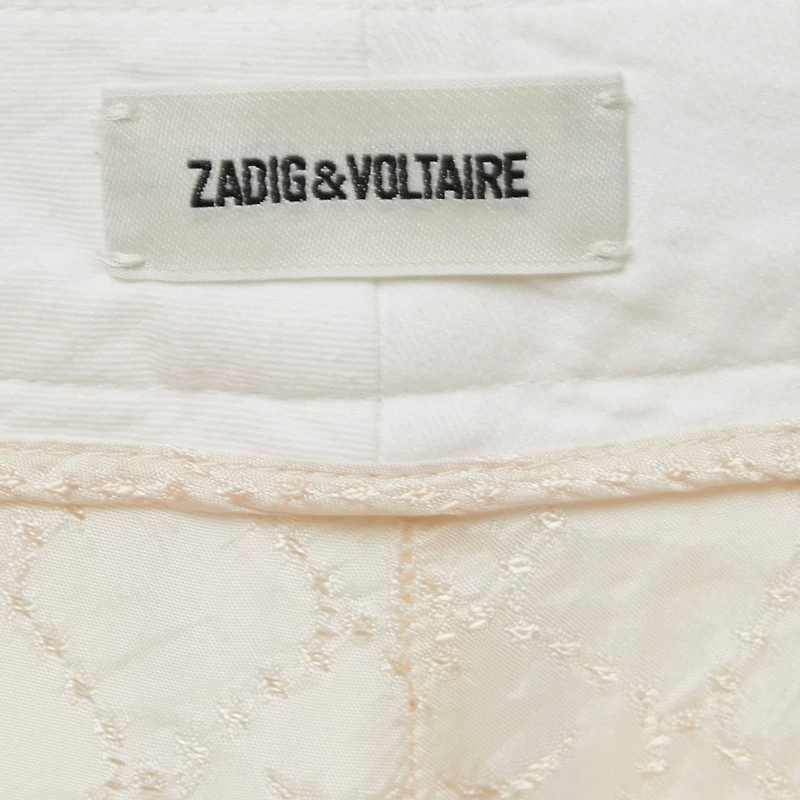 Pre-Owned Zadig & Voltaire Women's White Cotton Blend Trousers