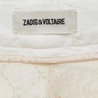 Pre-Owned Zadig & Voltaire Women's White Cotton Blend Trousers