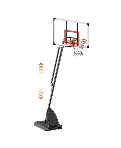 Mecale 50-Inch Adjustable Basketball Hoop, 7.6–10 ft Portable Backboard System with Wheels and Fillable Base