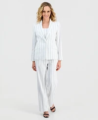 Kasper Women's Pinstripe One-Button Notch-Collar Jacket