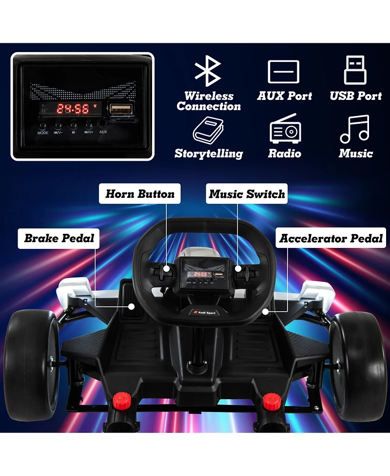 Hongge 24V Electric Go Kart for Kids with Drift and Sport Modes